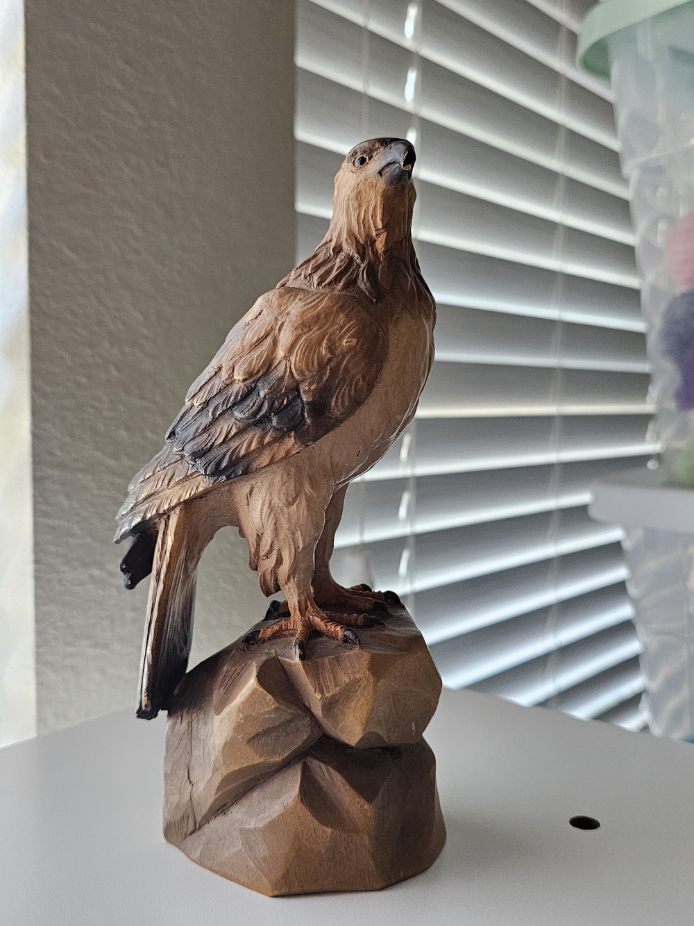 ANRI Italy Wood Carving Eagle Hawk Figurine Mid Century Decore